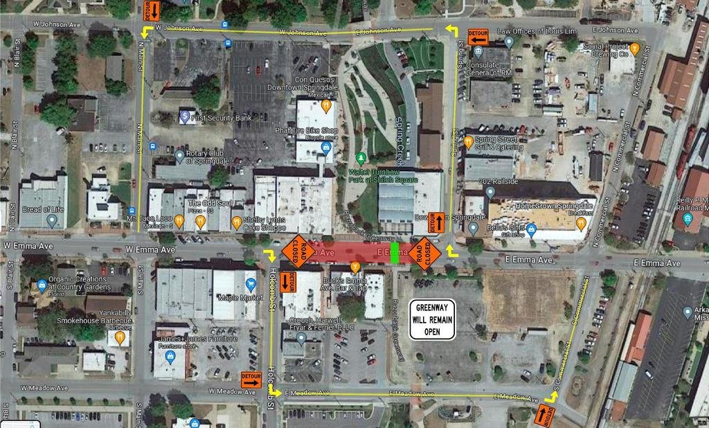 Road Closure Notice: 
Saturday June 7 Emma Ave will be closed from Spring St. to Holcomb St for the DSA street dinner. The closure will start at 8am and go until 12am (midnight).  Please see map for more information