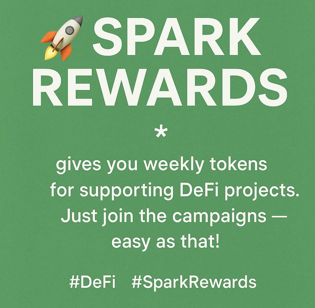 0xsohi's tweet image. 🚀 Spark Rewards gives you weekly tokens for supporting DeFi projects. Just join the campaigns ,easy as that! 💸✨ #DeFi #SparkRewards