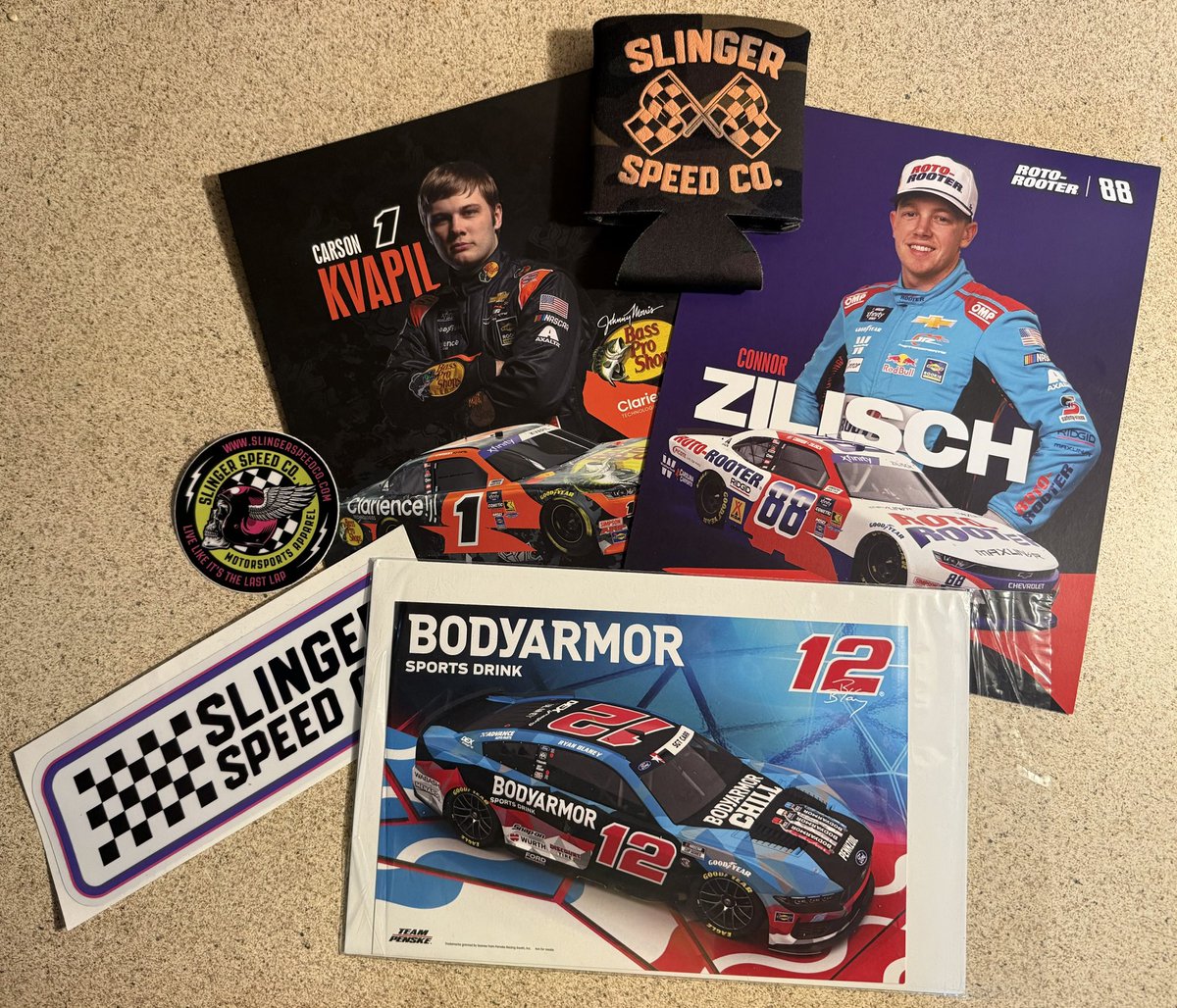 Sarah Scott (@sarahscadoodle8) on Twitter photo Find you a great friend like <a href="/nascarfankly/">Kevin from Va</a>!! Thank you for all the goodies. That 12 car was beautiful 🫶🏼
<a href="/JRMotorsports/">JR Motorsports</a> <a href="/Team_Penske/">Team Penske</a> <a href="/Blaney/">Ryan Blaney</a> <a href="/CarsonKvapil/">Carson Kvapil</a> <a href="/ConnorZilisch/">Connor Zilisch</a> <a href="/SlingerSpeedCo/">Slinger Speed Co.</a> Find you a great friend like <a href="/nascarfankly/">Kevin from Va</a>!! Thank you for all the goodies. That 12 car was beautiful 🫶🏼
<a href="/JRMotorsports/">JR Motorsports</a> <a href="/Team_Penske/">Team Penske</a> <a href="/Blaney/">Ryan Blaney</a> <a href="/CarsonKvapil/">Carson Kvapil</a> <a href="/ConnorZilisch/">Connor Zilisch</a> <a href="/SlingerSpeedCo/">Slinger Speed Co.</a>
