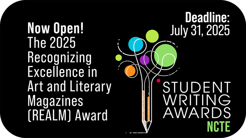 Middle school through community college teachers—if your students are publishing, consider nominating them for the REALM Awards.

Celebrate student writing and creativity.

Learn more: ncte.org/awards/realm-a… 

#REALMAwards #StudentWriting #NCTE