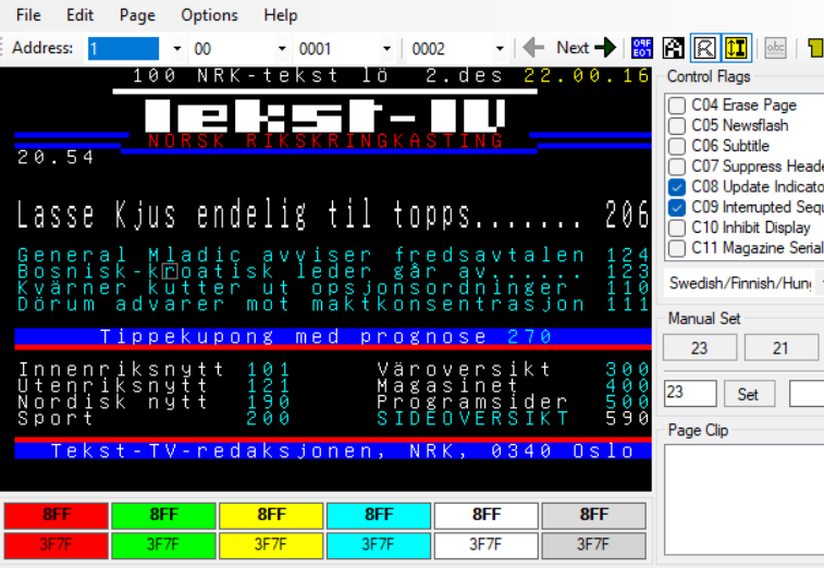 ddybing's tweet photo. Just recovering some teletext pages tonight #NRK #teletext https://t.co/kzU86Mm8Wr