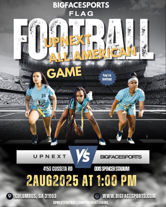 Jazlynn Hunter (@jazlynnfb) on Twitter photo Blessed to have received an invite to the <a href="/BigFaceSportss/">BigFaceSports, (Recruiting & Scouting)</a> UPNEXT All American Flag Football game!! Ready to show my talents and abilities 💯💯 #Classof26 #flagfootball #WideReceiver #RamsayHighSchool Blessed to have received an invite to the <a href="/BigFaceSportss/">BigFaceSports, (Recruiting & Scouting)</a> UPNEXT All American Flag Football game!! Ready to show my talents and abilities 💯💯 #Classof26 #flagfootball #WideReceiver #RamsayHighSchool