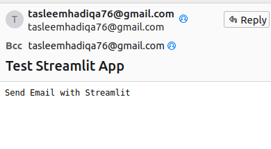 GoharHadiqa's tweet photo. Send emails using your Gmail via a secure Streamlit interface with subject, message, and recipient fields.
https://t.co/ChUEJtbDxh
#streamlit #python #sendingemail https://t.co/QfVUdeKIe0