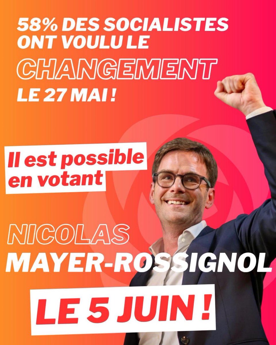 <a href="/faureolivier/">Olivier Faure</a> Désolé, mais demain nous espérons la victoire de <a href="/NicolasMayerNMR/">Nicolas Mayer-Rossignol</a>, dont la clarté rassure les nombreux électeurs que vous avez fait fuir en vous alliant honteusement au chef de #LaMeute dont l’objectif est de tuer le PS.
Il en va de la survie de notre parti. 
<a href="/Changer_PS/">Changer pour gagner 🌹</a>🌹✌️