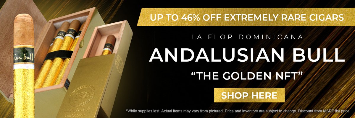 🚨 Price Drop Alert: Up to 46% OFF LFD Andalusian Bull "The Golden NFT"

Shop Now: coronacigar.com/la-flor-domini…