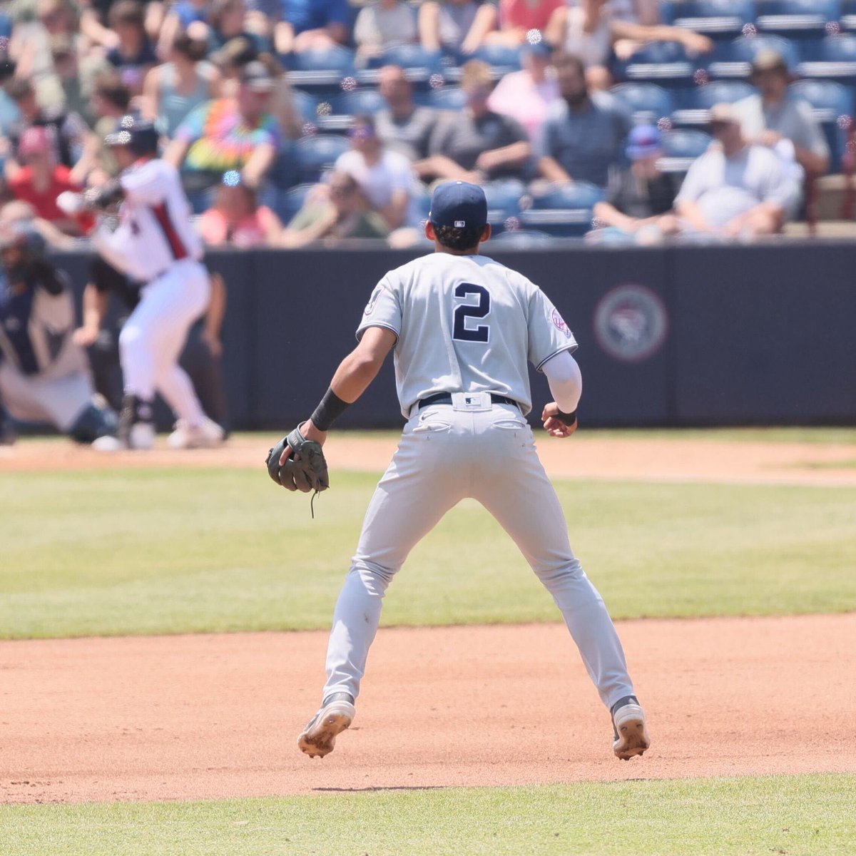 Yankees top prospect George Lombard Jr. stunting the #2 with the <a href="/SOMPatriots/">Somerset Patriots</a> 🔥