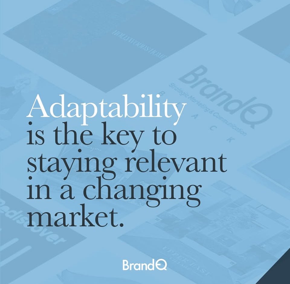 Adaptability is a leadership imperative.

Markets evolve. Consumer behavior shifts. Technology accelerates. The brands that lead are the ones that recalibrate without losing their core.

At BrandEQ, adaptability is built into our strategy.

#Innovation  #BrandStrategy