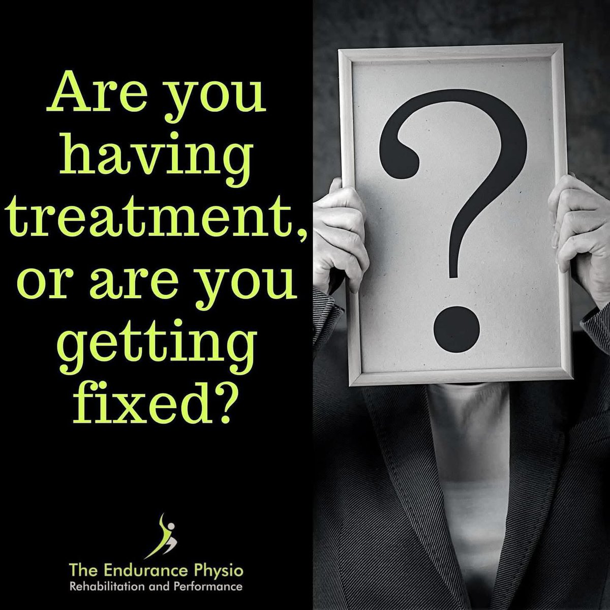 Here’s a question I like endurance athletes (or any patients for that case) to ask themselves.

Now it may seem like a strange question for a couple of reasons.....surely the therapist knows what I’m getting so why should I ask the question myself? 

And aren’t they the same
