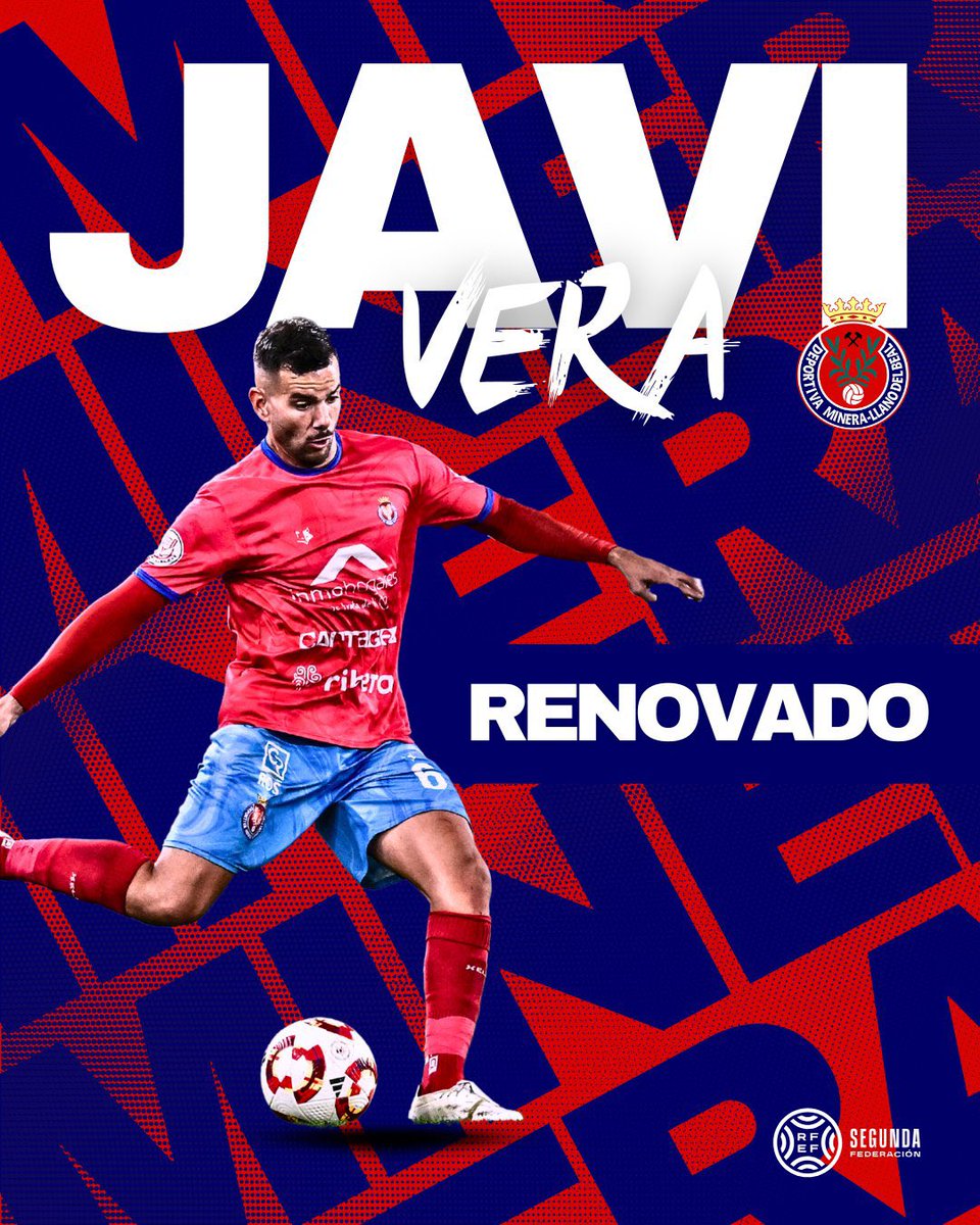 #SegundaRFEF | La <a href="/DeportivaMinera/">Club Deportiva Minera</a> renueva a Javi Vera (<a href="/JavierLeo37/">Javier Vera López</a>), que cumplirá su tercera temporada como minero. El centrocampista andaluz seguirá aportando carácter, entrega y polivalencia en la medular tras ser pieza clave en los éxitos recientes del club