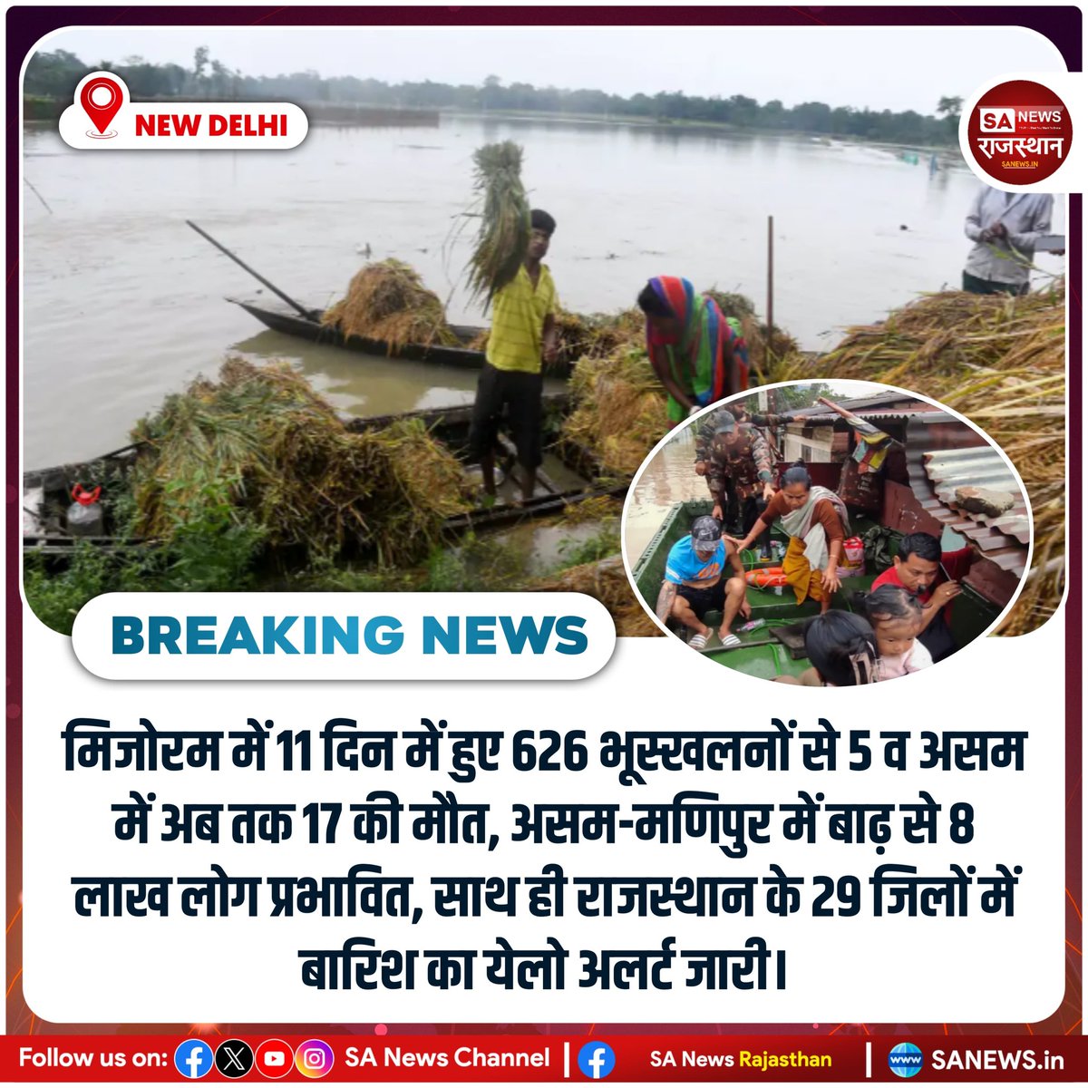 SA News Rajasthan (@sanewsrajasthan) on Twitter photo News:- рдирдИ рджрд┐рд▓реНрд▓реА, рдорд┐рдЬреЛрд░рдо рдореЗрдВ 11 рджрд┐рди рдореЗрдВ рд╣реБрдП 626 рднреВрд╕реНрдЦрд▓рдиреЛрдВ рд╕реЗ 5 рд╡ рдЕрд╕рдо рдореЗрдВ рдЕрдм рддрдХ 17 рдХреА рдореМрдд, рдЕрд╕рдо-рдордгрд┐рдкреБрд░ рдореЗрдВ рдмрд╛рдврд╝ рд╕реЗ 8 рд▓рд╛рдЦ рд▓реЛрдЧ рдкреНрд░рднрд╛рд╡рд┐рдд, рд╕рд╛рде рд╣реА рд░рд╛рдЬрд╕реНрдерд╛рди рдХреЗ 29 рдЬрд┐рд▓реЛрдВ рдореЗрдВ рдмрд╛рд░рд┐рд╢ рдХрд╛ рдпреЗрд▓реЛ рдЕрд▓рд░реНрдЯ рдЬрд╛рд░реА
#BreakingNewsтАМ #news #SANewsRajasthan #Rajasthan #police #LINEMANxFayeperaya News:- рдирдИ рджрд┐рд▓реНрд▓реА, рдорд┐рдЬреЛрд░рдо рдореЗрдВ 11 рджрд┐рди рдореЗрдВ рд╣реБрдП 626 рднреВрд╕реНрдЦрд▓рдиреЛрдВ рд╕реЗ 5 рд╡ рдЕрд╕рдо рдореЗрдВ рдЕрдм рддрдХ 17 рдХреА рдореМрдд, рдЕрд╕рдо-рдордгрд┐рдкреБрд░ рдореЗрдВ рдмрд╛рдврд╝ рд╕реЗ 8 рд▓рд╛рдЦ рд▓реЛрдЧ рдкреНрд░рднрд╛рд╡рд┐рдд, рд╕рд╛рде рд╣реА рд░рд╛рдЬрд╕реНрдерд╛рди рдХреЗ 29 рдЬрд┐рд▓реЛрдВ рдореЗрдВ рдмрд╛рд░рд┐рд╢ рдХрд╛ рдпреЗрд▓реЛ рдЕрд▓рд░реНрдЯ рдЬрд╛рд░реА
#BreakingNewsтАМ #news #SANewsRajasthan #Rajasthan #police #LINEMANxFayeperaya