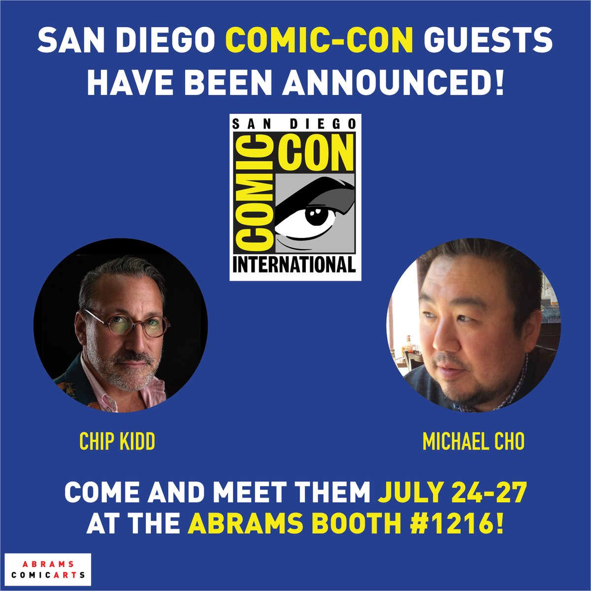 ABRAMS ComicArts (@abramscomicarts) on Twitter photo San Diego Comic-Con welcomes special guests Michael Cho and Chip Kidd! Celebrate two leading names in comics and design all week long at San Diego Comic-Con International.
#SDCC #MichaelCho #ChipKidd #AbramsComicArts #Comics #Design #GraphicNovels
<a href="/Comic_Con/">Comic-Con International</a> San Diego Comic-Con welcomes special guests Michael Cho and Chip Kidd! Celebrate two leading names in comics and design all week long at San Diego Comic-Con International.
#SDCC #MichaelCho #ChipKidd #AbramsComicArts #Comics #Design #GraphicNovels
<a href="/Comic_Con/">Comic-Con International</a>
