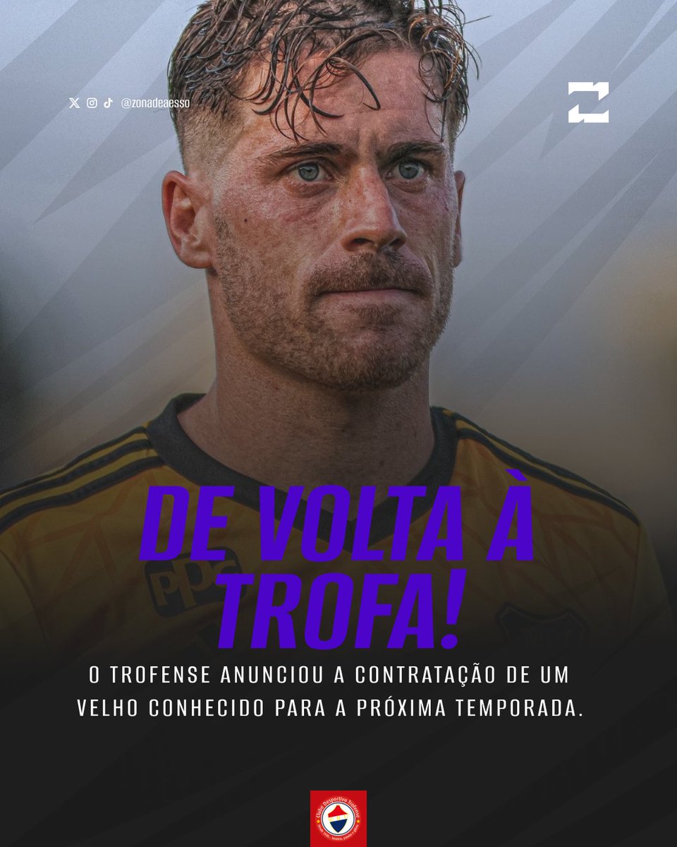 zonadeacesso's tweet photo. DE VOLTA À TROFA!

O Trofense anunciou a contratação de um velho conhecido para a próxima temporada. O lateral-direito Miguel Pereira, que estava no Fafe, acertou seu retorno aos Rubro-Azuis. https://t.co/ckNx15VYpC