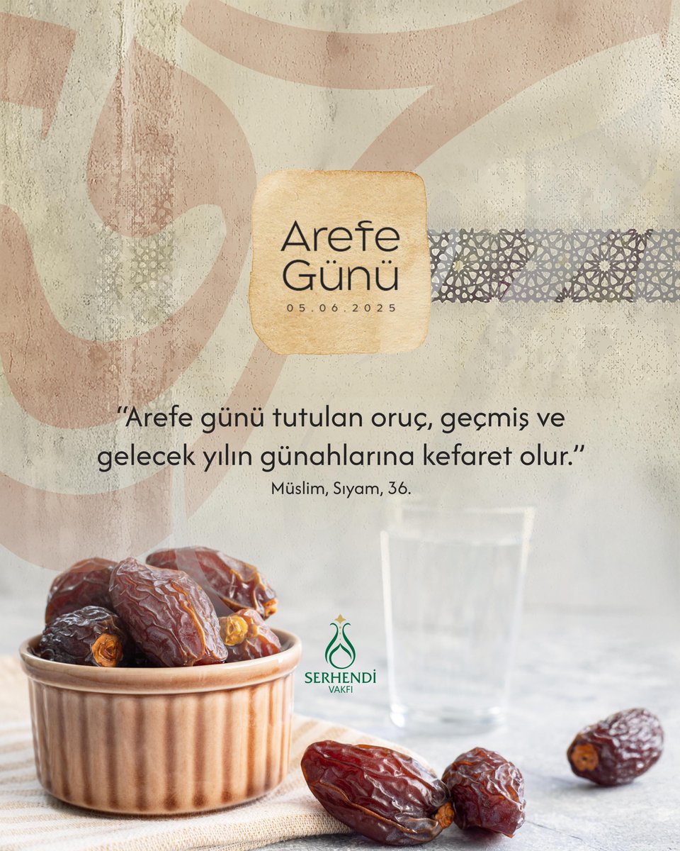 Arefe, rahmetin kapılarını aralayan müstesna bir vakittir. Bu mübarek günde dualarımız, ümmetin selameti ve insanlığın huzuru için olsun. Rabbimiz, bizleri affına ve mağfiretine nail olan kullarından eylesin.
 
#SerhendiVakfı