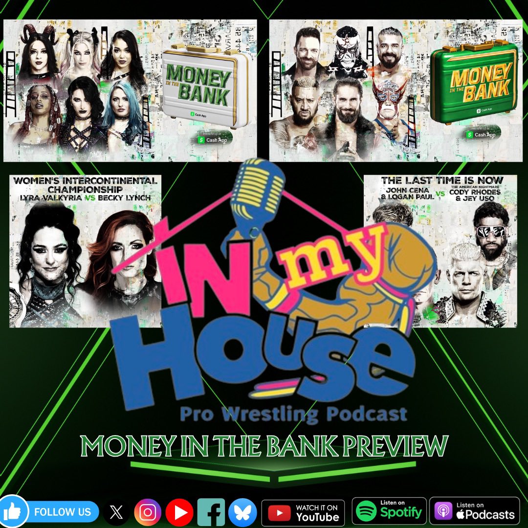 IN MY HOUSE PRO WRESTLING PODCAST (@inmyhousepod) on Twitter photo 🚨EPISODE 120🚨
This weekend is jam packed with pro wrestling action and it’s headlined my #WWEMITB! We make our picks for the big show. We also recap another fun night at <a href="/CWECanada/">CWE Canada</a> ! Listen now on all podcast platforms & YouTube! #InMyHousePod 🚨EPISODE 120🚨
This weekend is jam packed with pro wrestling action and it’s headlined my #WWEMITB! We make our picks for the big show. We also recap another fun night at <a href="/CWECanada/">CWE Canada</a> ! Listen now on all podcast platforms & YouTube! #InMyHousePod