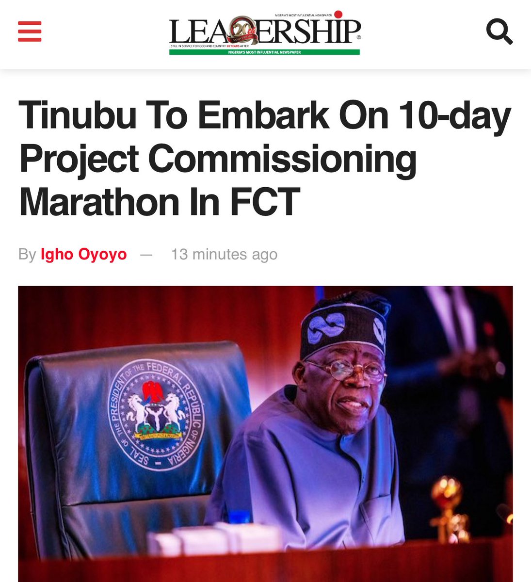 “We are set to go, and the President will personally commission 10 projects. The remaining seven will be handled as follows: the Vice President will commission three, the Senate President will commission two, and the Speaker of the House of Representatives will commission two,”