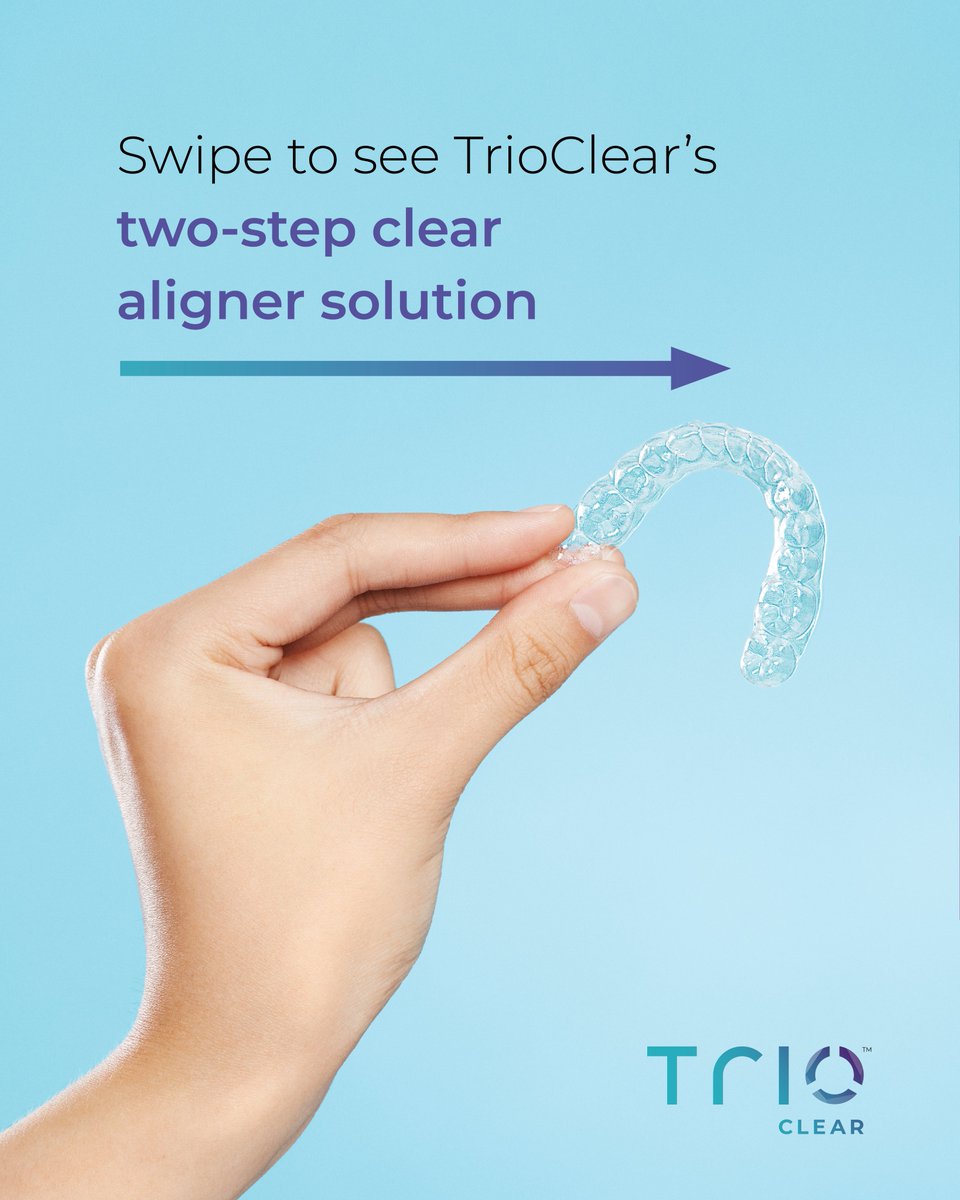 USAModernDental's tweet photo. Your dream smile starts with #TrioClear™, a two-step clear aligner solution designed for comfort and efficiency.

Visit the link below to see the benefits of TrioClear!
https://t.co/oZTmLzWFsb

#ModernDentalUSA #YourRestorativeEdge #ClearAligners #Orthodontics #Dentists https://t.co/vlUxZbDUNM