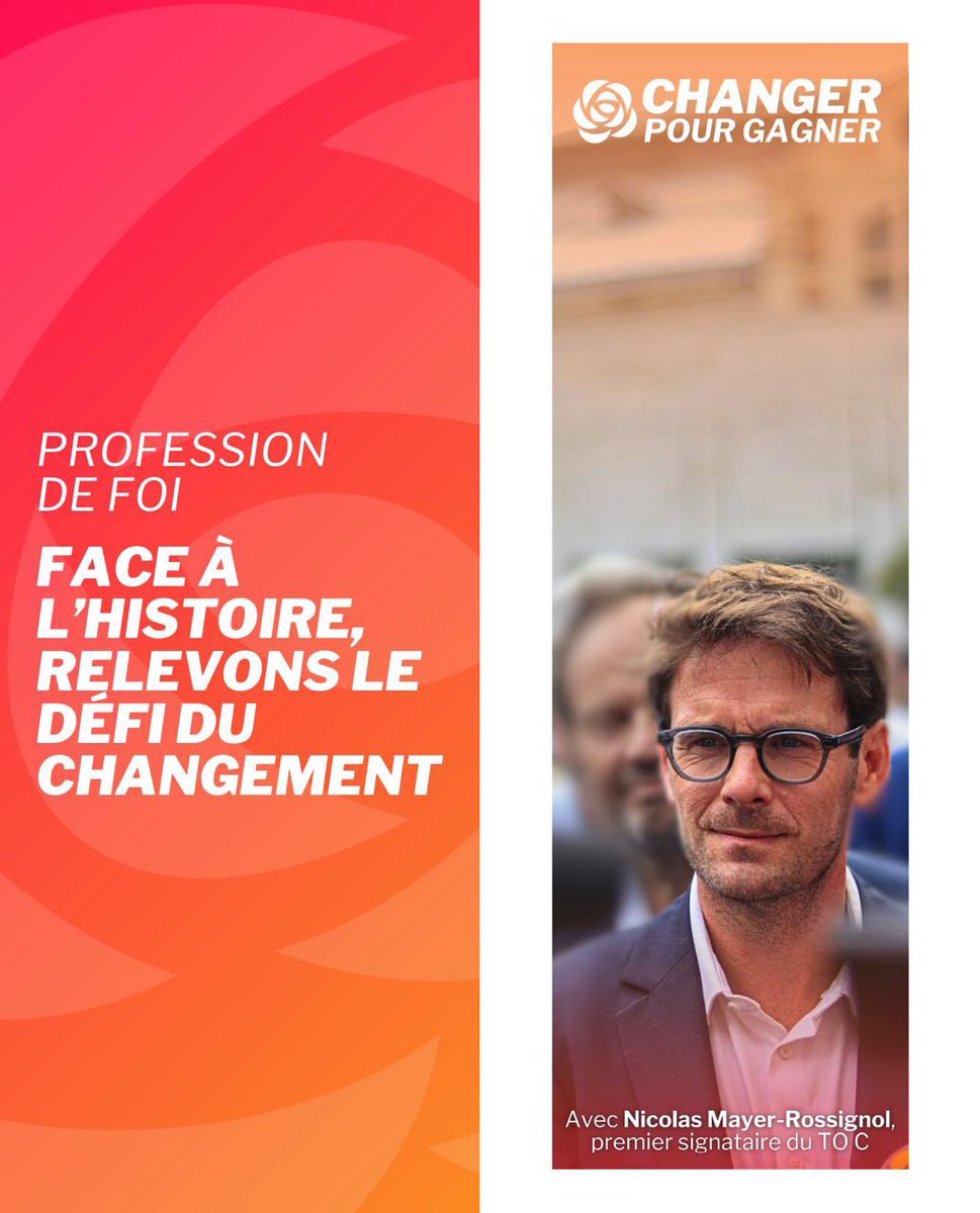 Changer_PS's tweet photo. 🌹 Nous y sommes.
Demain, face à l’histoire, relevons le défi du changement. 
Retrouvez la profession de foi de @NicolasMayerNMR 👇 https://t.co/Tug08yzzXQ