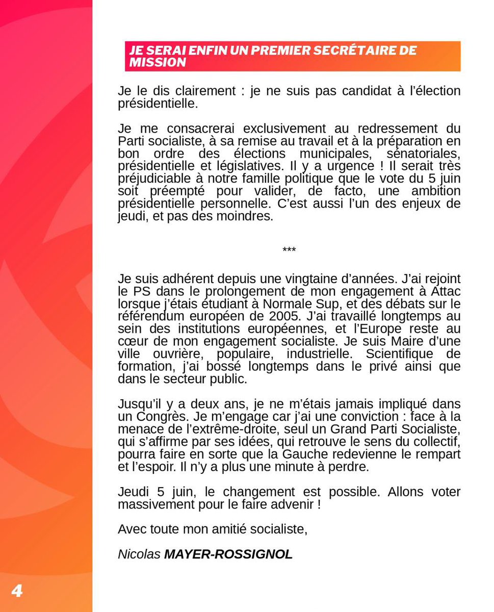 Changer_PS's tweet photo. 🌹 Nous y sommes.
Demain, face à l’histoire, relevons le défi du changement. 
Retrouvez la profession de foi de @NicolasMayerNMR 👇 https://t.co/Tug08yzzXQ