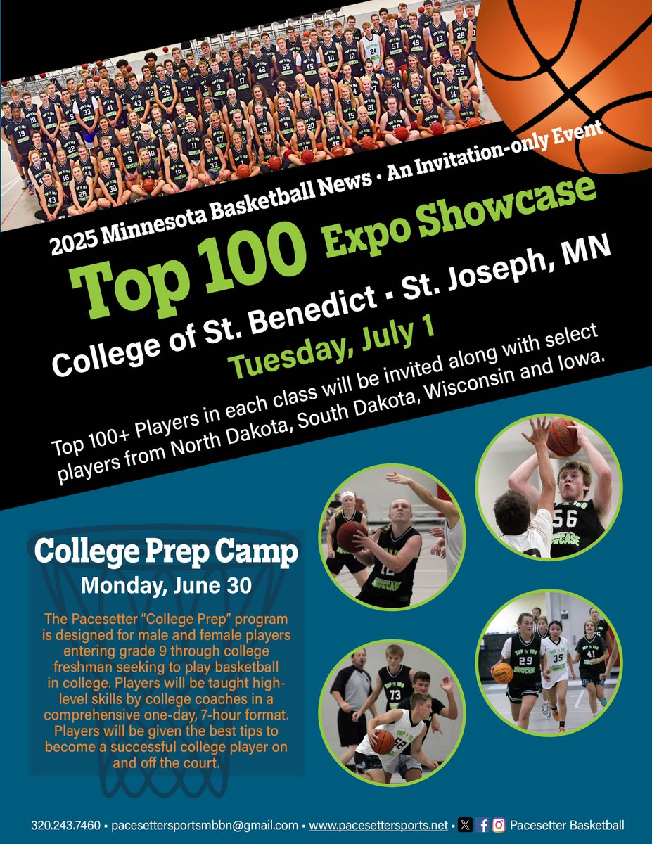 Pacesetterbball's tweet photo. Are you on the MN Basketball News Top 100 Boys or Girls Player Watchlist for 2025-2026 and want to showcase your talent in front of the MBBN staff and get noticed by college coaches? Registration Deadline: June 5. 
Full lists: https://t.co/ZtgBTvZmQG 
https://t.co/pulAuBOloo https://t.co/Tw2FKqP0AE