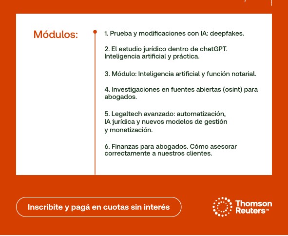 Muy contento de anunciar que el proximo lunes 23 de junio daremos inicio a la edicion 2025 del Programa de Actualización “Legal Tech: Tecno abogad@s” de Thomson Reuters - La Ley!