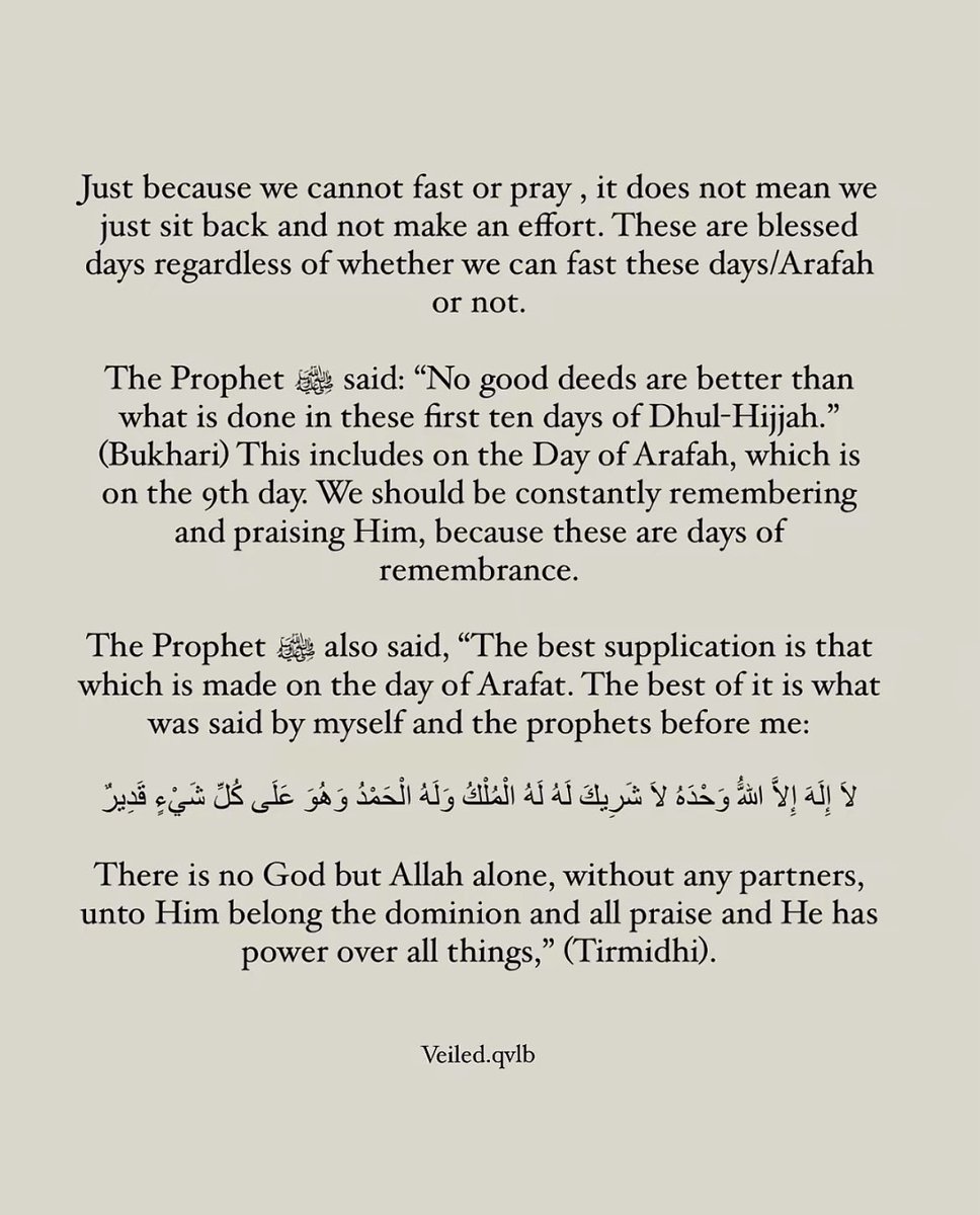 sxlihaa's tweet photo. For those who can’t fast on the day of Arafah https://t.co/wohZ4QvBoy