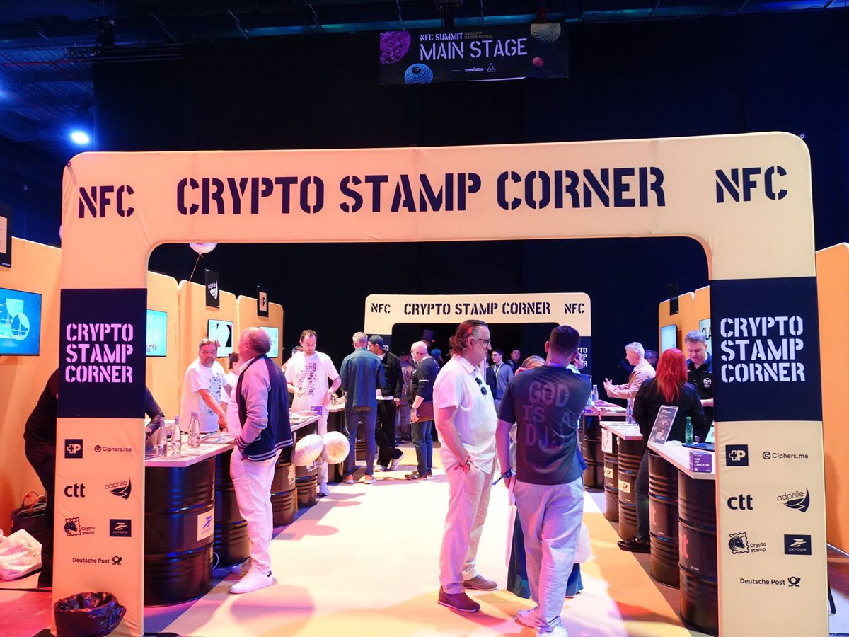 Discovering the world of Crypto Stamps in Lisbon… 🇵🇹 Presented by  National Postal Groups from France, Portugal, Germany, Netherland,  Switzerland, & Austria !