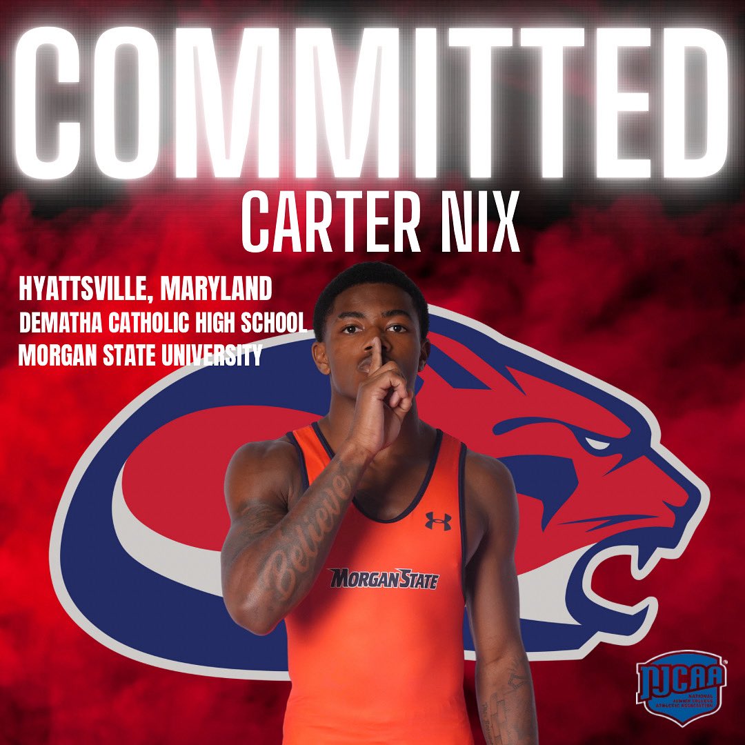 🚨 Big Transfer Alert🚨
Carter attended DeMatha Catholic High School in Hyattsville, Maryland where he placed 3rd at the Maryland state tournament and qualified for National Preps his senior year. After high school Carter attended Morgan State University.
#COE #ClackU