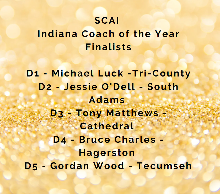 SCAIndiana's tweet photo. SCAI Coach of the Year Finalists 2025
Congratulations to these amazing coaches for their nomination! 
SCAI COY will be announced at the 2025 All-Star Games on June 21st at IU Bloomington 🤩 https://t.co/aMkKQHNITL