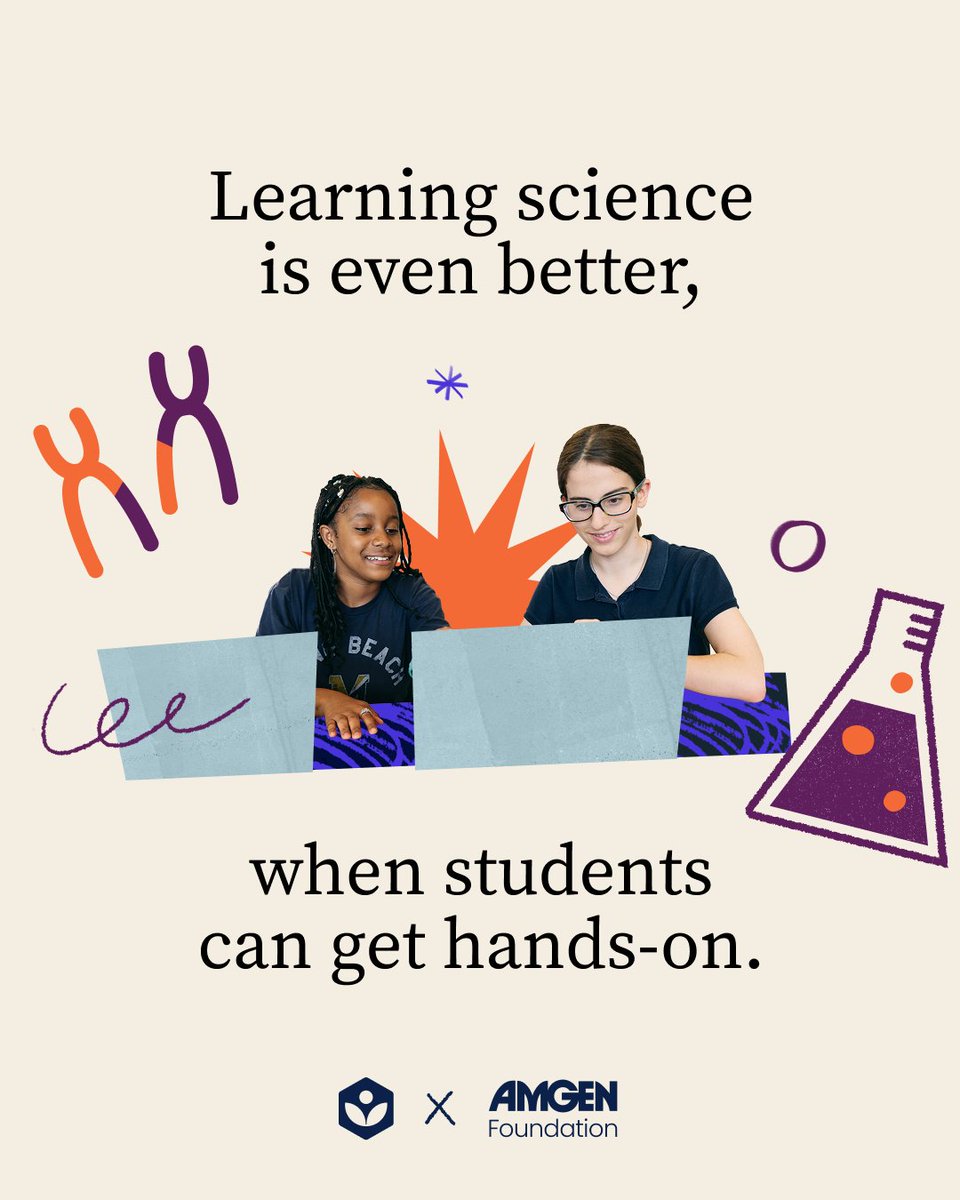 khanacademy's tweet image. 🧪 Learning science is even better when students can get hands-on.
Thanks to our partnership with the Amgen Foundation, we’ve created new high school biology activities that help students explore big ideas through real-world experiments and challenges. Perfect for classrooms or…