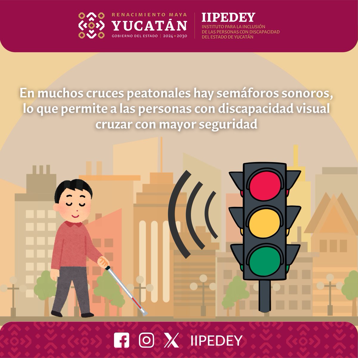 IIPEDEY's tweet image. Los semáforos sonoros facilitan que las personas con discapacidad visual crucen las calles con seguridad e independencia. Respetarlos es clave para que nuestra ciudad sea más accesible y amigable para todos. ♿
#RenacerConInclusión🤟