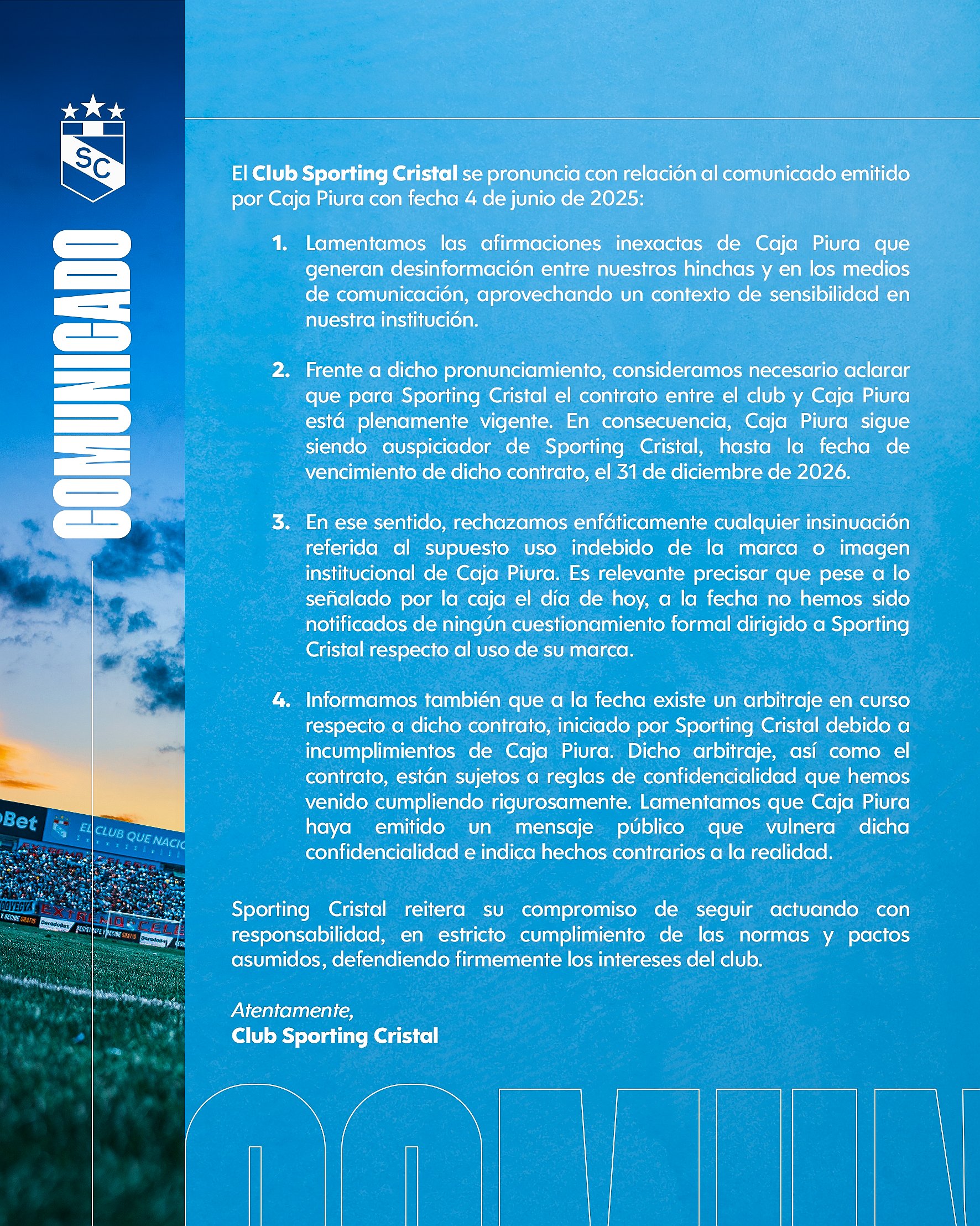 Fuente: Sporting Cristal