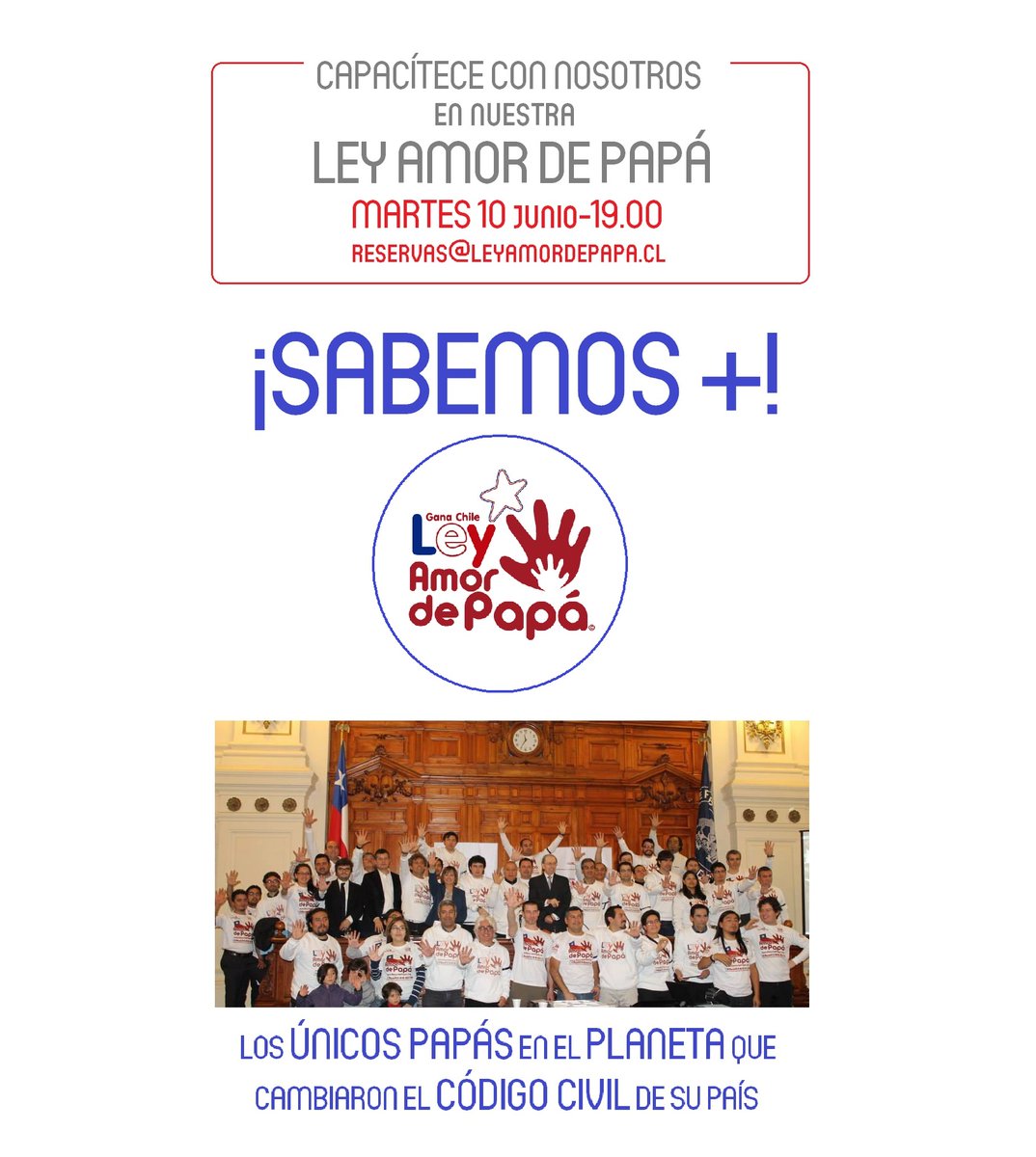 Amor de Papá (@amordepapa) on Twitter photo Queremos COMPARTIR TODOS NUESTROS VALIOSOS CONOCIMIENTOS y EXPERIENCIAS para resolver EXITOSAMENTE el conflicto familiar que está VIVIENDO (o sufriendo)
+INFO: reservas@leyamordepapa.cl
¡VAMOS CON TODO! y con LA MEJOR ALIADA: nuestra #LEYAMORDEPAPÁ
AMORDEPAPA.ORG Queremos COMPARTIR TODOS NUESTROS VALIOSOS CONOCIMIENTOS y EXPERIENCIAS para resolver EXITOSAMENTE el conflicto familiar que está VIVIENDO (o sufriendo)
+INFO: reservas@leyamordepapa.cl
¡VAMOS CON TODO! y con LA MEJOR ALIADA: nuestra #LEYAMORDEPAPÁ
AMORDEPAPA.ORG