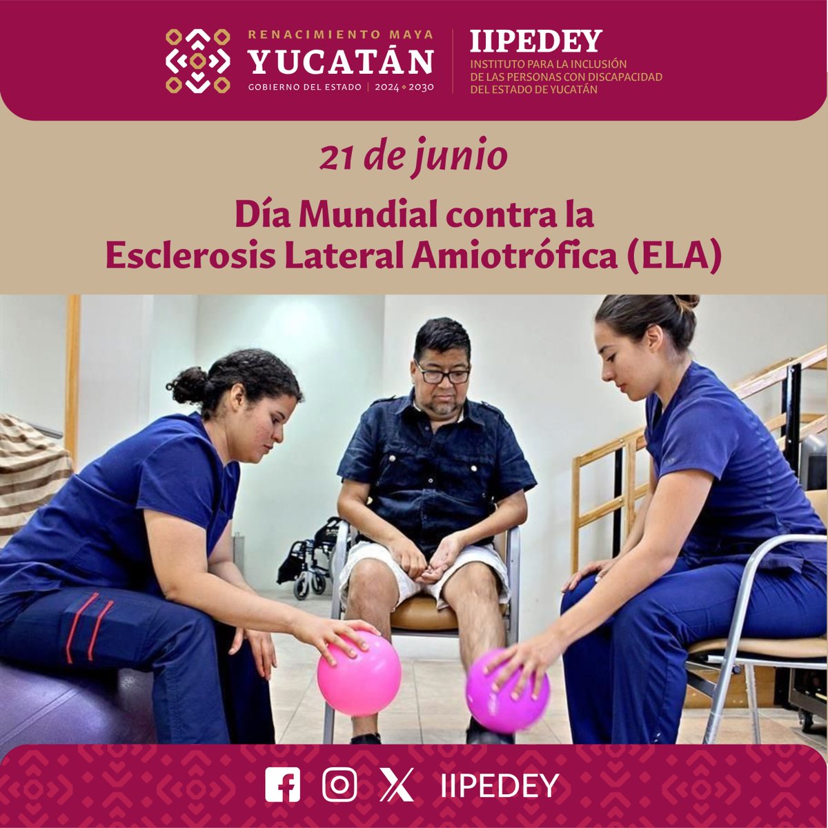 IIPEDEY's tweet image. Cada 21 de junio se conmemora el Día Mundial contra la ELA, una enfermedad neurodegenerativa que afecta la movilidad y comunicación. Es vital impulsar investigación, acceso a tratamientos y apoyo a pacientes y familias. ¡Crear conciencia salva vidas!

#RenacerConInclusión🤟