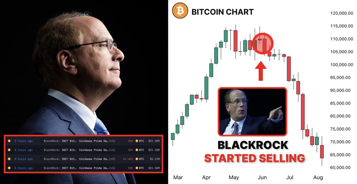 Midas (@defimidas) on Twitter photo BlackRock is moving Bitcoin AGAIN
Last time this happened - the market collapsed:
BlackRock sold β Retail panicked β $BTC below $60k
Hereβs a breakdown and how to protect your moneyππ§΅ BlackRock is moving Bitcoin AGAIN
Last time this happened - the market collapsed:
BlackRock sold β Retail panicked β $BTC below $60k
Hereβs a breakdown and how to protect your moneyππ§΅