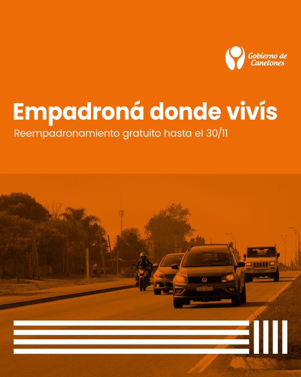 🚗Hasta el 30/11/25 está habilitado nuevo Plan de Regularización de Adeudos de Patentes de Rodados que incluye, a través de Sucive, facilidades de pago para deudas vencidas hasta diciembre de 2024. Además, se habilitan puntos de atención descentralizada los días sábados en