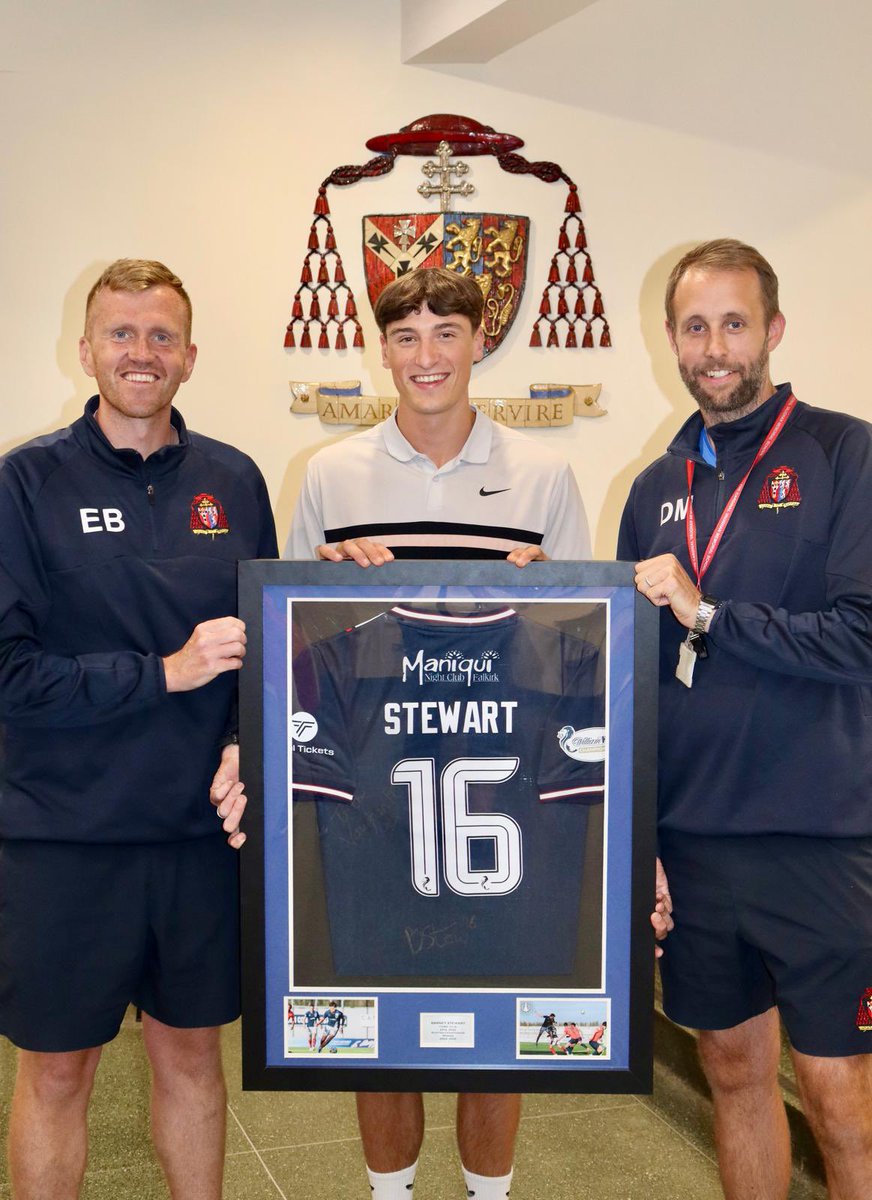 cvmssport's tweet image. We were delighted to have Barney visit the school today following his promotion to the Scottish Premiership with @FalkirkFC. He presented us with a shirt for display at Twickenham and to catch up with staff, before the hard work begins next week at pre-season
