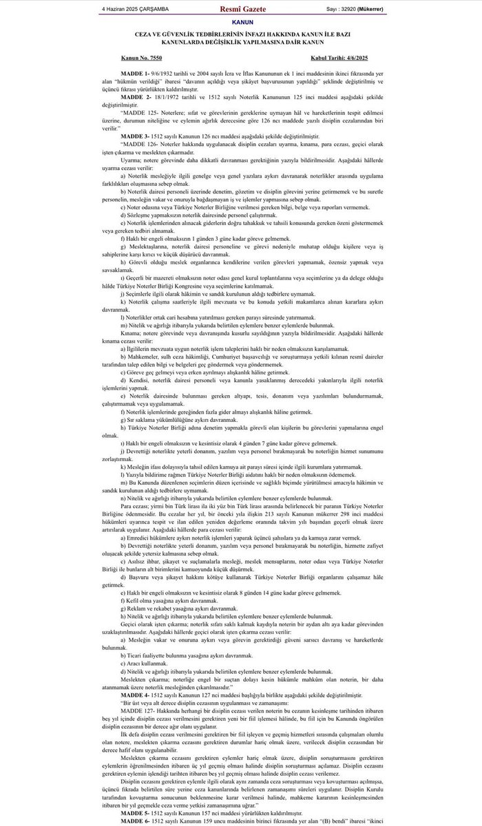 10. Yargı Paketi (Ceza ve Güvenlik Tedbirlerinin İnfazı Hakkında Kanun) Resmi  Gazete'de yayımlanarak yürürlüğe girdi. 
Hayırlı olsun.