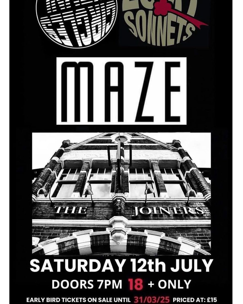 MAZE (@mazeukmusic) on Twitter photo We can’t wait to get back on stage July 12th at the <a href="/joinerslive/">The Joiners</a> , Southampton.
Limited tickets left for this. Joinerlive.co.uk
@luckysonnets <a href="/innercirclesuk/">Inner Circles</a> We can’t wait to get back on stage July 12th at the <a href="/joinerslive/">The Joiners</a> , Southampton.
Limited tickets left for this. Joinerlive.co.uk
@luckysonnets <a href="/innercirclesuk/">Inner Circles</a>
