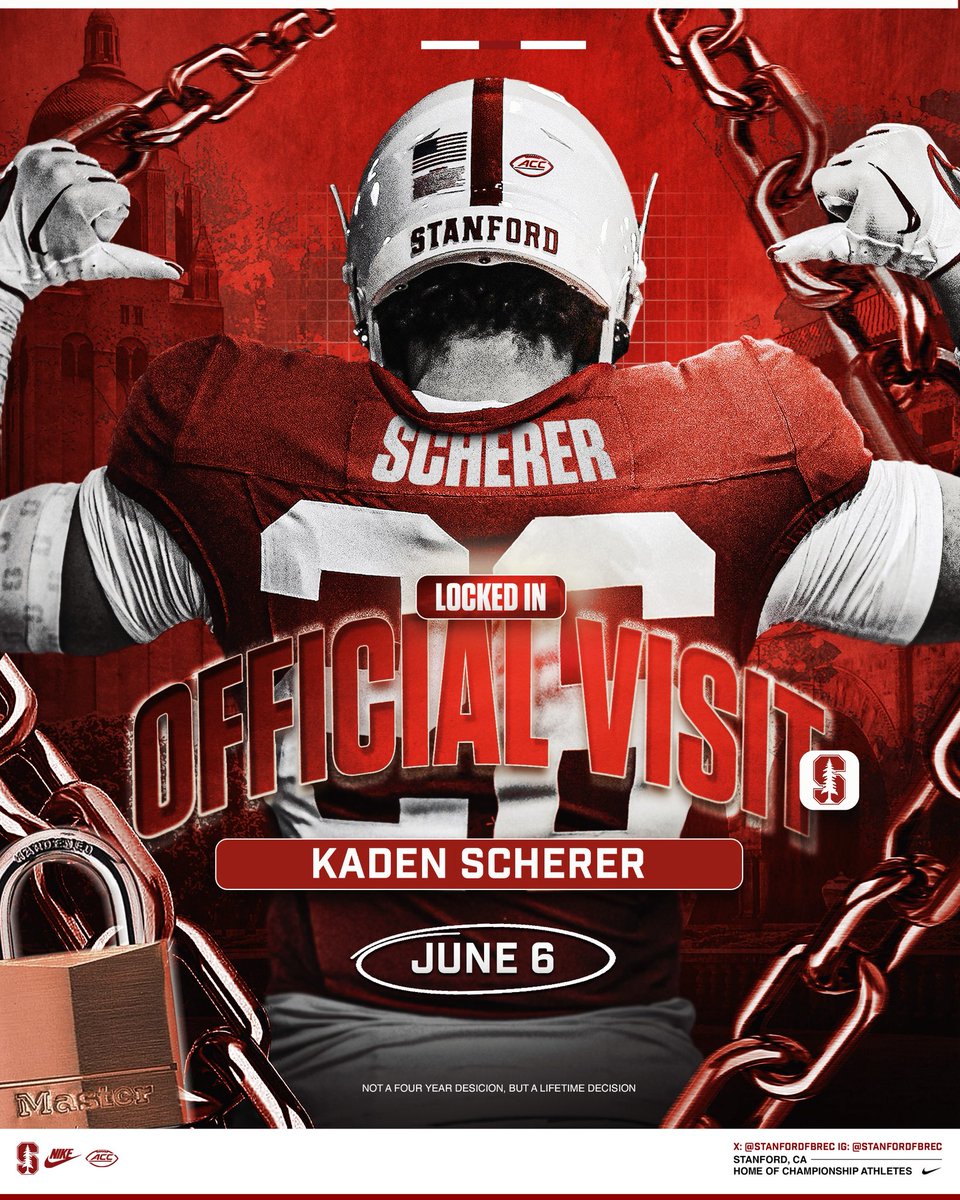 Kaden Scherer (@kadenscherer1) on Twitter photo Stanford you’re up next! Excited to be on campus this weekend. Let’s gooooo!
<a href="/Albert_GarciaFB/">Albert Garcia</a> <a href="/AlNetter/">Coach Al Netter</a> <a href="/StanfordFball/">Stanford Football</a> <a href="/CoachPehrson/">Coach Preston Pehrson</a> Stanford you’re up next! Excited to be on campus this weekend. Let’s gooooo!
<a href="/Albert_GarciaFB/">Albert Garcia</a> <a href="/AlNetter/">Coach Al Netter</a> <a href="/StanfordFball/">Stanford Football</a> <a href="/CoachPehrson/">Coach Preston Pehrson</a>