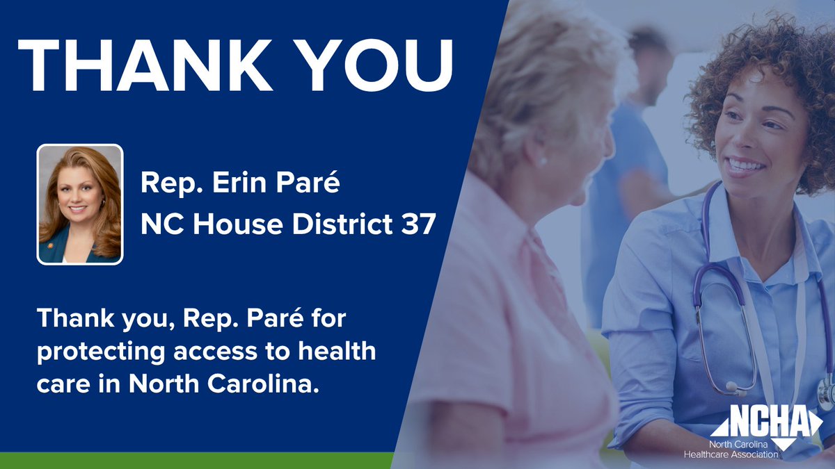Thank you, <a href="/ErinforNC/">Erin Paré</a>, for supporting health care access in North Carolina. Your leadership plays a vital role in protecting the health of communities you serve. We look forward to continuing this important work together. #ncpol #ncga