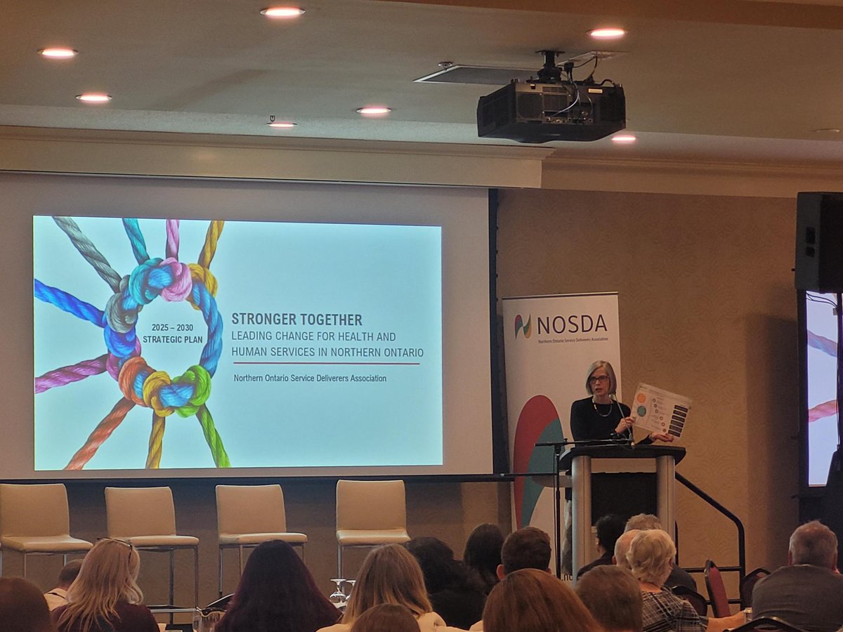 NOSDA2's tweet image. We were pleased to welcome Judy Lightbound, Managing Director at HSC, to present the 2025–2030 NOSDA Strategic Plan.

The plan focuses on collaboration, advocacy, innovation &amp;amp; sustainable solutions for Northern Ontario’s housing &amp;amp; human services.

#NOSDA2025 #StrategicPlan