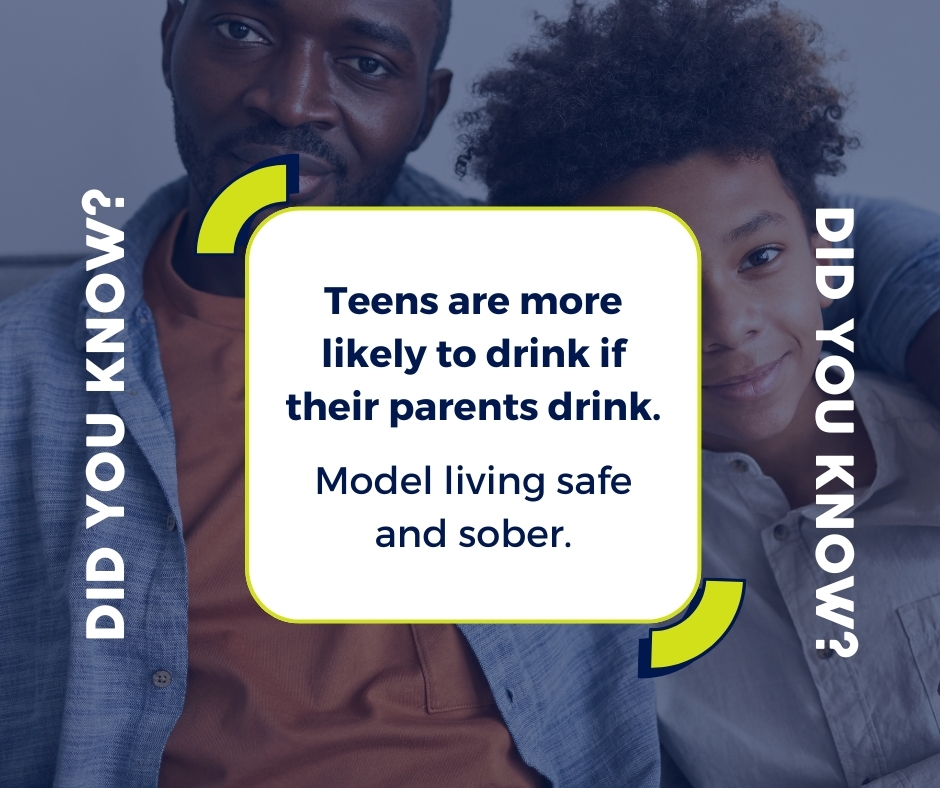 Model responsibility when it comes to drinking. Teens tend to follow their parents' lead.