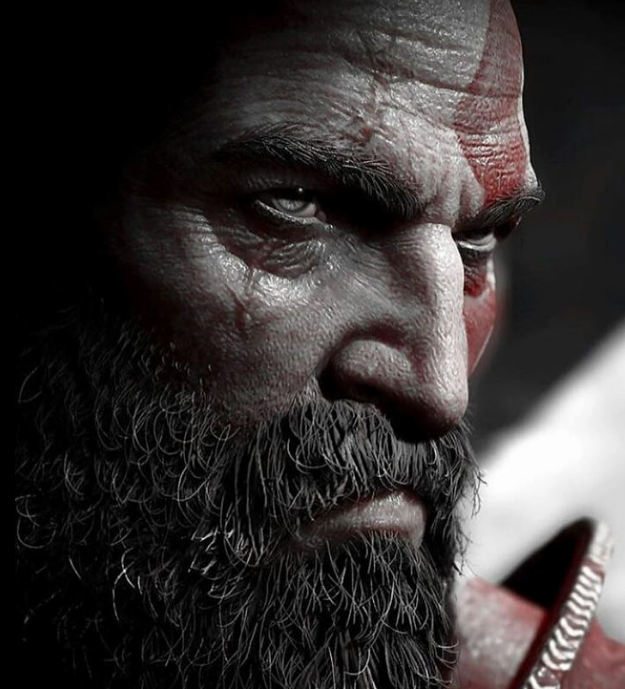TheAndyCortez's tweet photo. they changed the kratos 3d model. 
he was a soy boy at first and now he's serious and menacing. 
keep speaking up, gamers. 
we're winning. https://t.co/Ub6dr80CcS