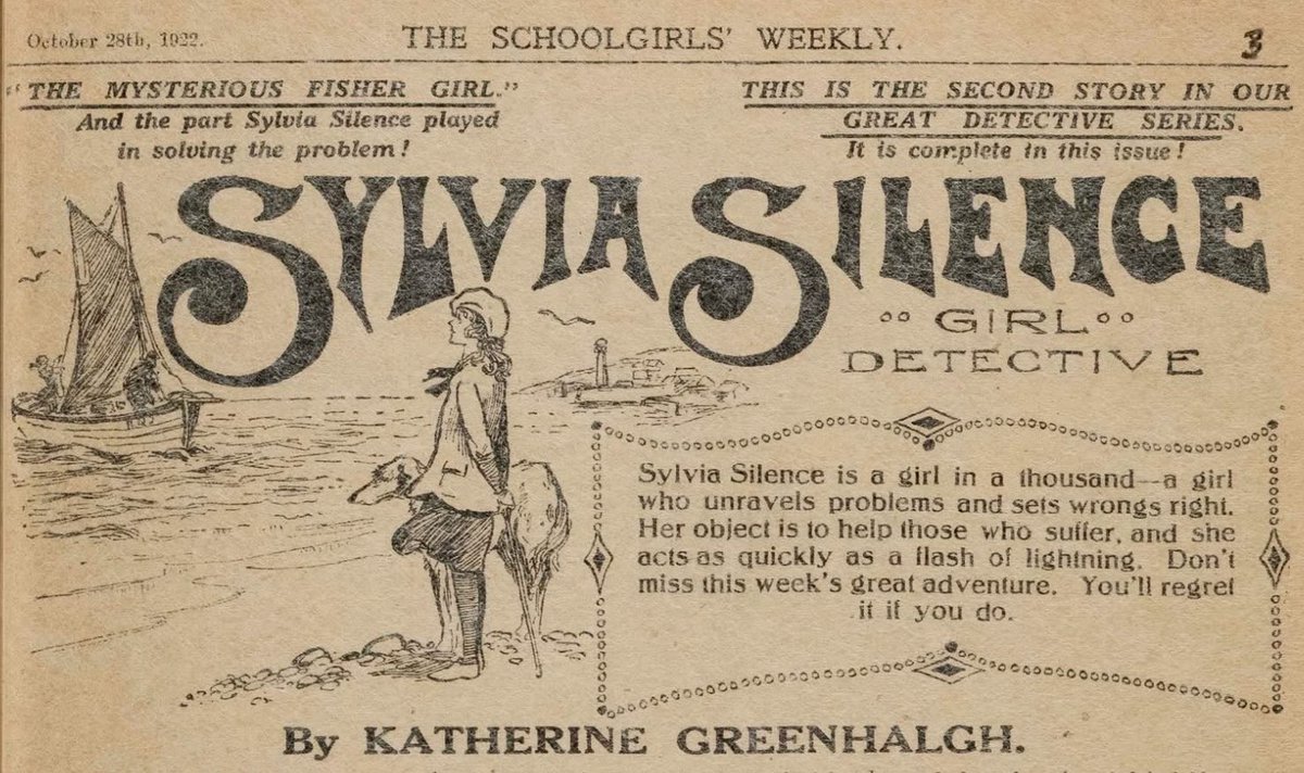 PeterChrisp's tweet photo. My friend Roy Bayfield has found the original Sylvia Silence stories. Unlike the languid consulting detective imagined by Joyce, she was an action heroine!  

https://t.co/pib03Jw59A https://t.co/YcrpKp5eJx