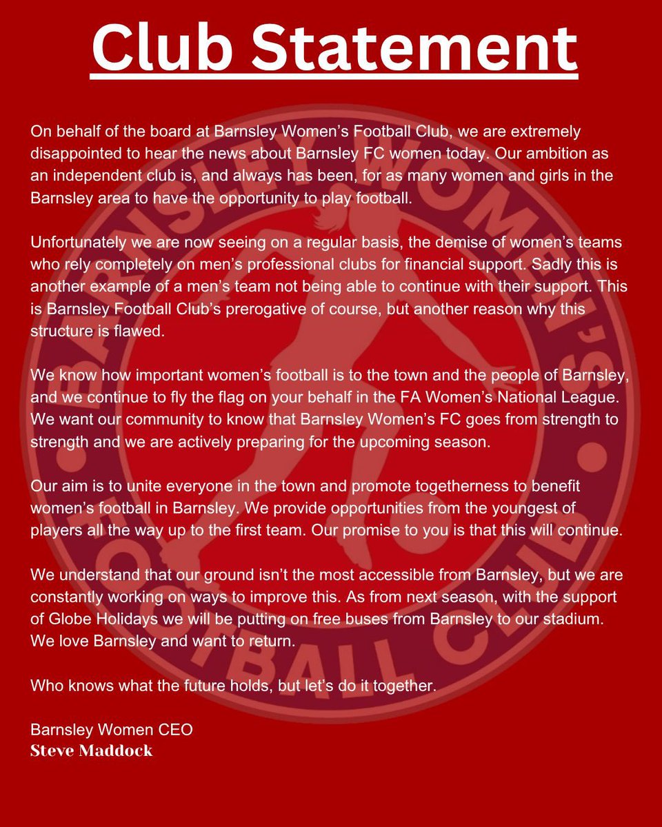 Barnsley Women’s Football Club (@barnsleywfc) on Twitter photo 