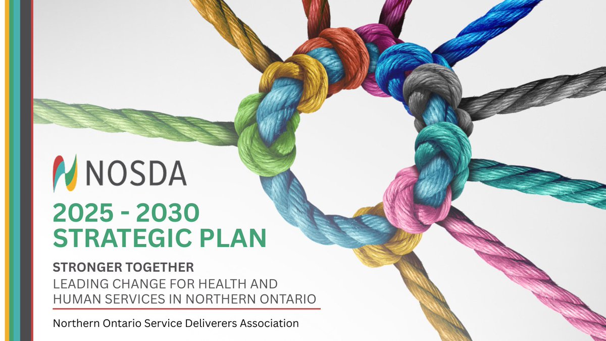 NOSDA2's tweet image. The Northern Ontario Service Deliverers Association (NOSDA) has released its 2025 – 2030 Strategic Plan.

This plan is a blueprint for transformative change that will shape the future of health and human services across Northern Ontario.

View the Plan at nosda.net