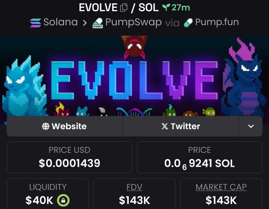 Coinsaavage's tweet photo. NEW CALL: $EVOLVE
Called first at $143k MCAP on my Tg 📍

#EVOLVE
#SOL
#SOLANA

CA
CJ1azXTKcixgXVKGGocVkcJAQKytRHjcbMVWoRQcpump https://t.co/FVxaawk3s4