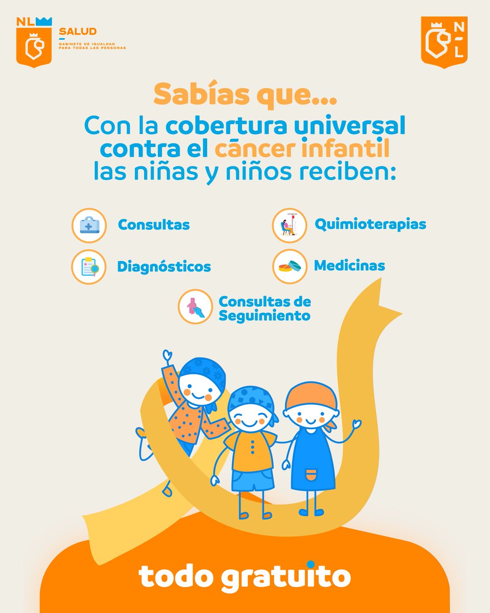 Por sus sueños y por su futuro, en Nuevo León cuidamos la salud de las niñas y niños del estado. Seguiremos dándolo TODO GRATUITO en la lucha contra el cáncer infantil.🎗👧🏻🧒🏻