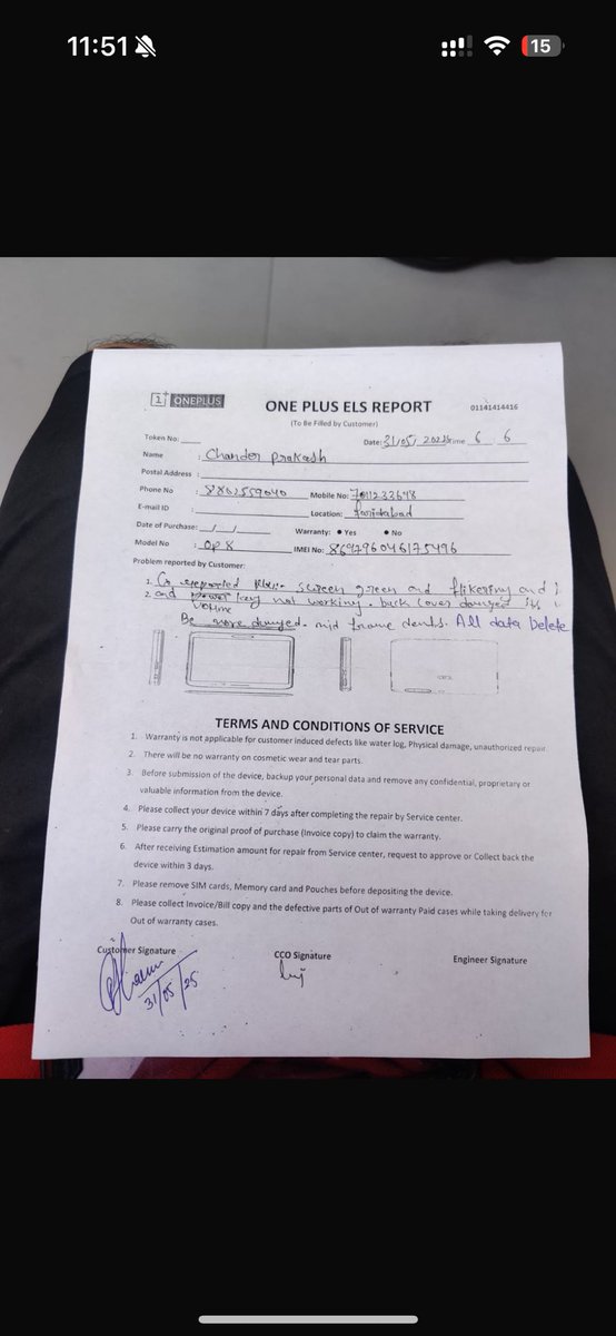 mayanks53551006's tweet image. Disappointed with @OnePlus_IN. Green screen issue on my phone, zero help from the service center. No resolution, no backup phone, no accountability. Premium brand with pathetic service. #OnePlus #GreenScreenIssue #CustomerSupportFail