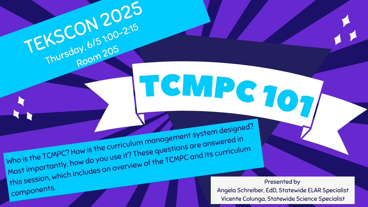 📚 New to TCMPC?
Join us tomorrow for an inside look at:
✅ Who we are
✅ How it works
✅ How to use it effectively
Hear straight from the team who builds it! #TEKSCON25 #TCMPC #texasteachers #elateacher #txed #texasteachertribe #texasteacher